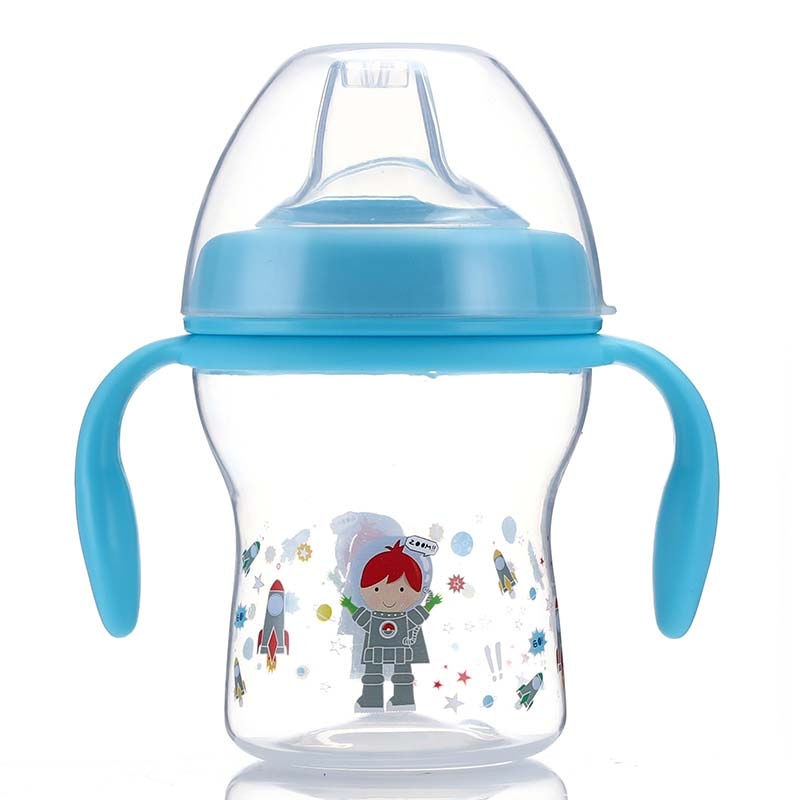 Safely Baby Water Milk Training Bottle Children Leak-proof Drinking Cups Baby Sippy Cup Feeding Drinking Handle Bottles 240ML